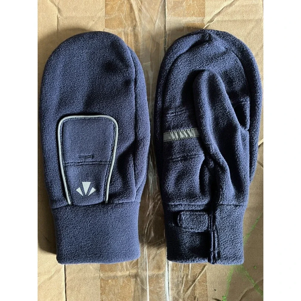 runLites Mittens Navy Blue Running Fleece Gloves size Small with battery‎